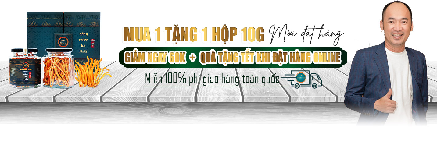đông trùng hạ thảo Kim Cương Vàng ưu đãi mua 2 tặng 1