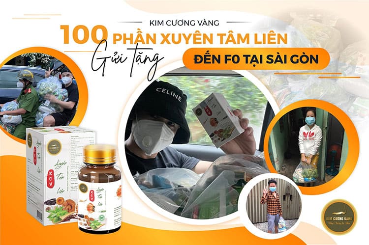 Kim Cương Vàng gửi tặng 100 phần xuyên tâm liên đến F0 tại Sài Gòn